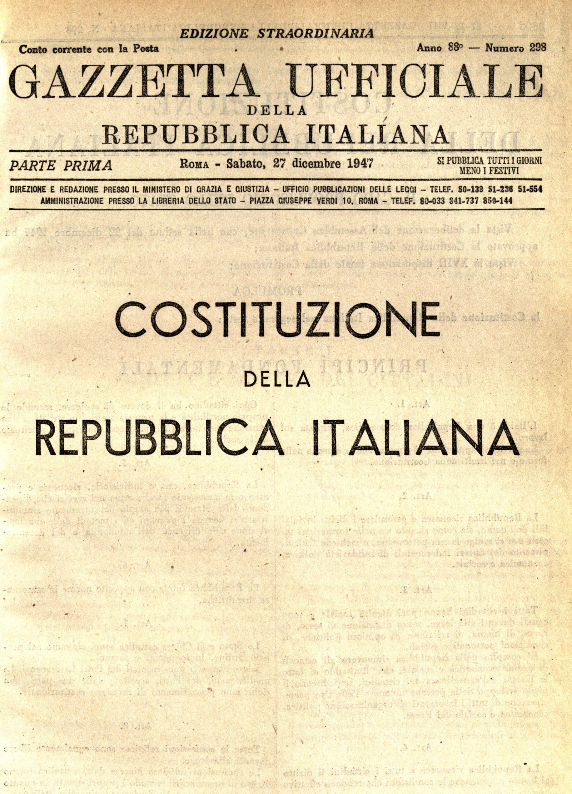 Copertina di La Costituzione della Repubblica Italiana